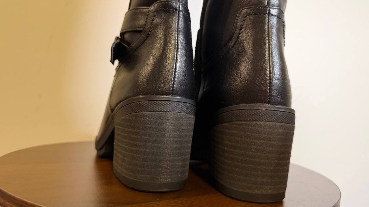 Dr. Scholl’s Prairie Riding Boots 7.5M Black Synthetic Block Heel NIB msrp $160