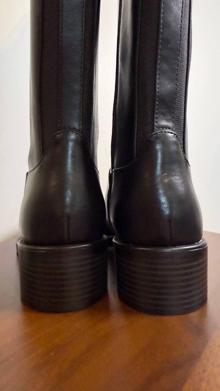Tommy Hilfiger Iviann Boots 8M Black Tall Riding Almond Toe NIB msrp$159