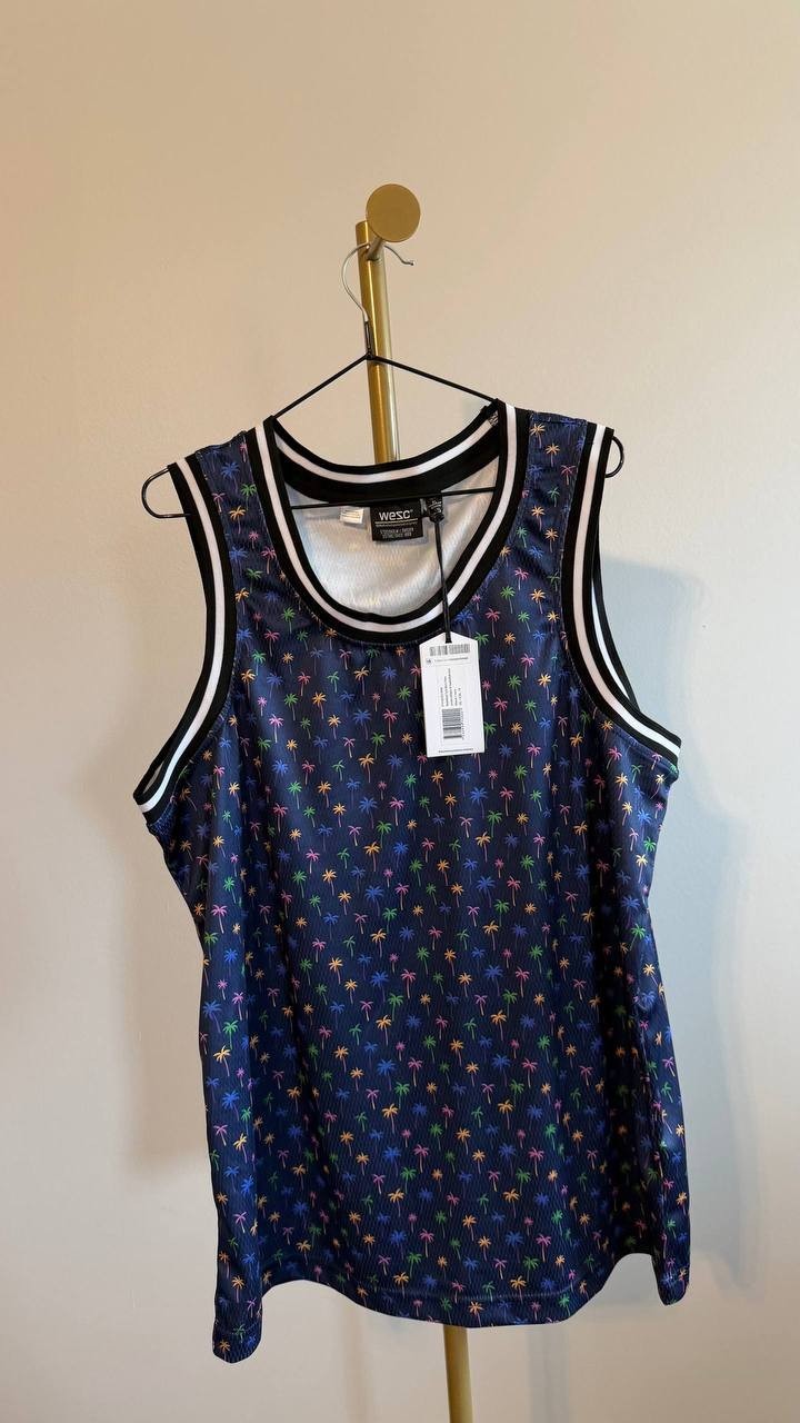 WeSC Men’s Micro Palm Basketball Tank Top Black XL $49 NWT