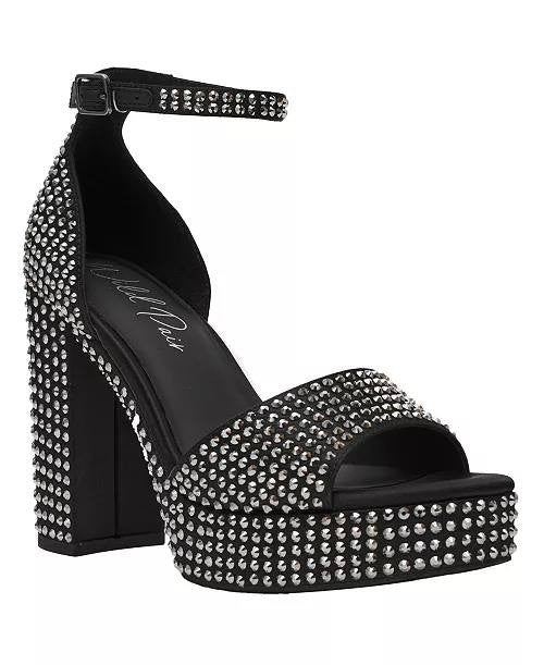 Wild Pair Hanalaur Embellished Sandals Black Bling 7.5M Man‑Made $89.90 NWB