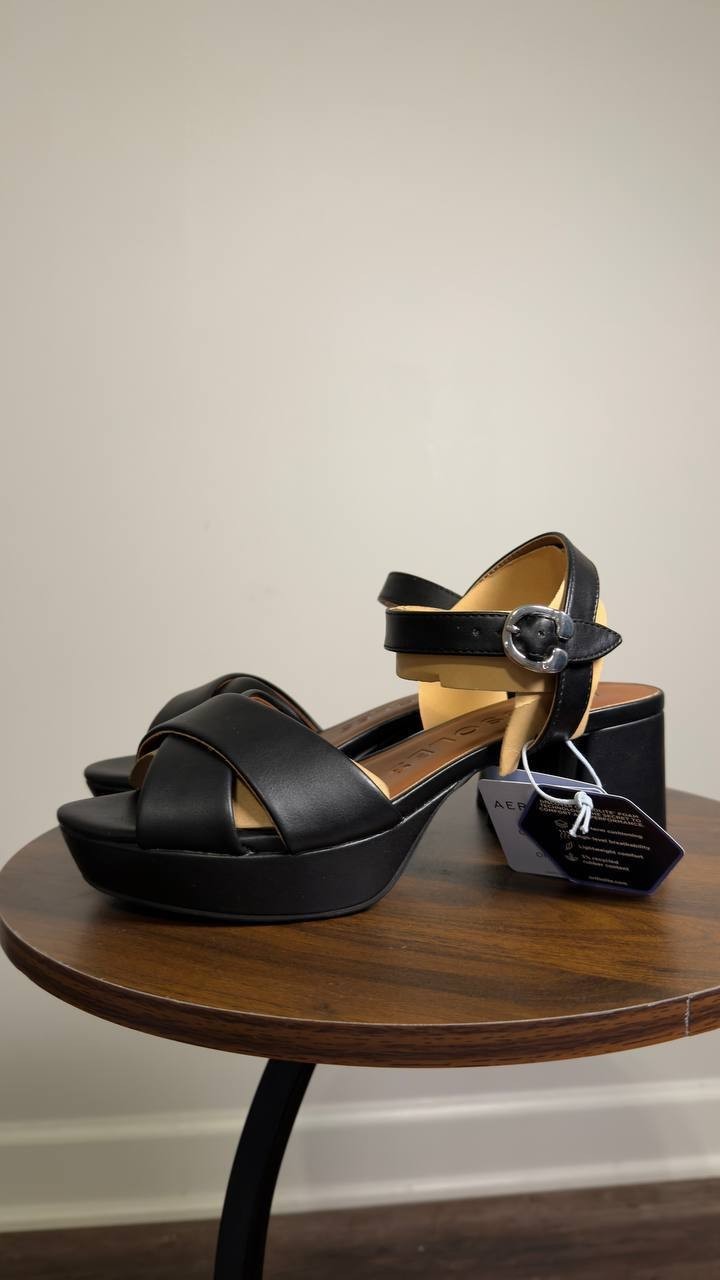 Aerosoles  Platform  Sandals  Black  7.5M  New  $99