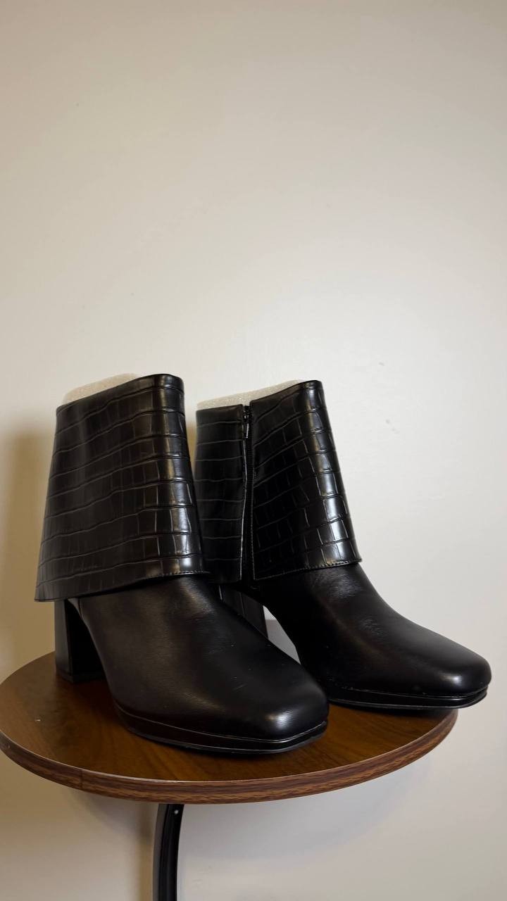 Easy Street Black Man‑Made Ankle Boots 12M NIB MSRP $100