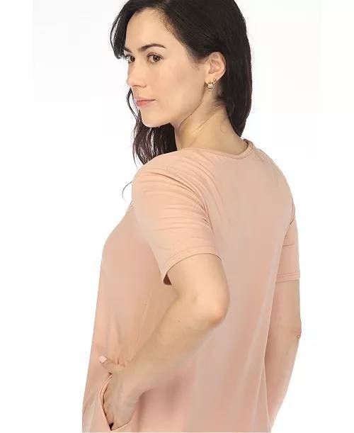 White Mark Women’s Crew Neck T‑Shirt Dress Rose Gold XL NWT $80
