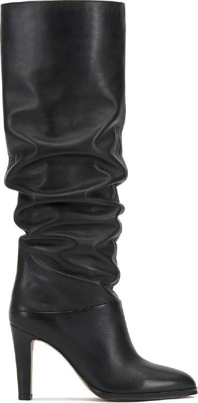 Vince Camuto Sorina Boots 9.5M Black Leather Tall Almond Toe New In Box msrp$269
