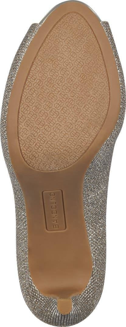 Bandolino Rainaa Peep Toe Pumps Gold Glitter 6M Women’s Heels NWB MSRP $89