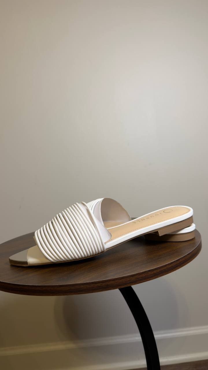 Journee Collection Slip On Sandals White 9.5 M New $65.00