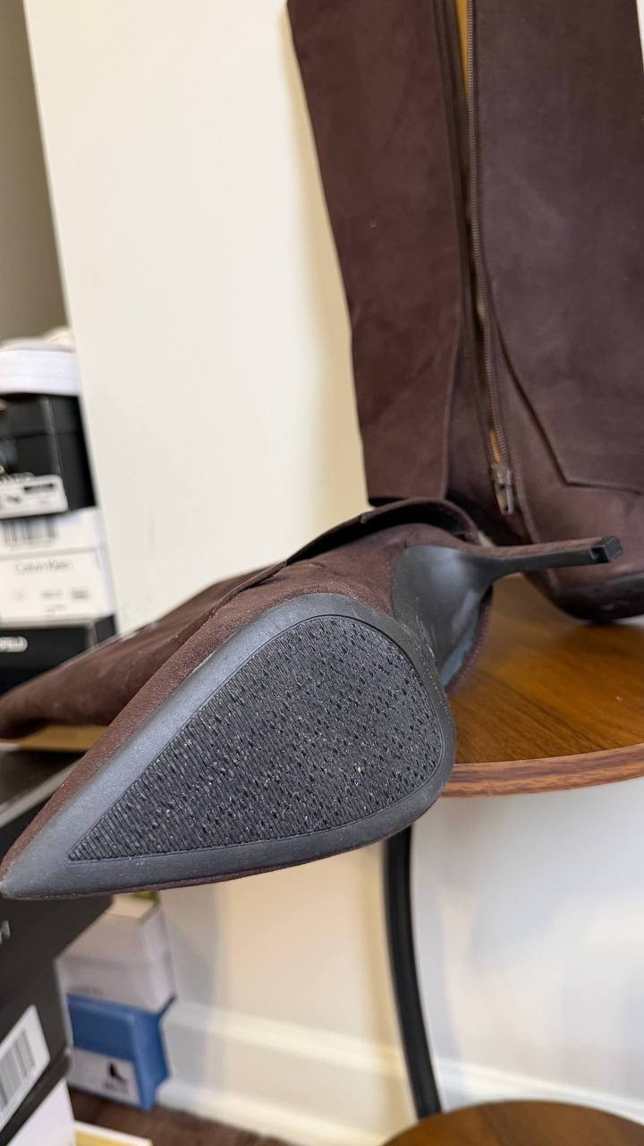 INC Intl Concepts Reach Truffle Faux Suede High Boots 8.5M NIB MSRP $129.90