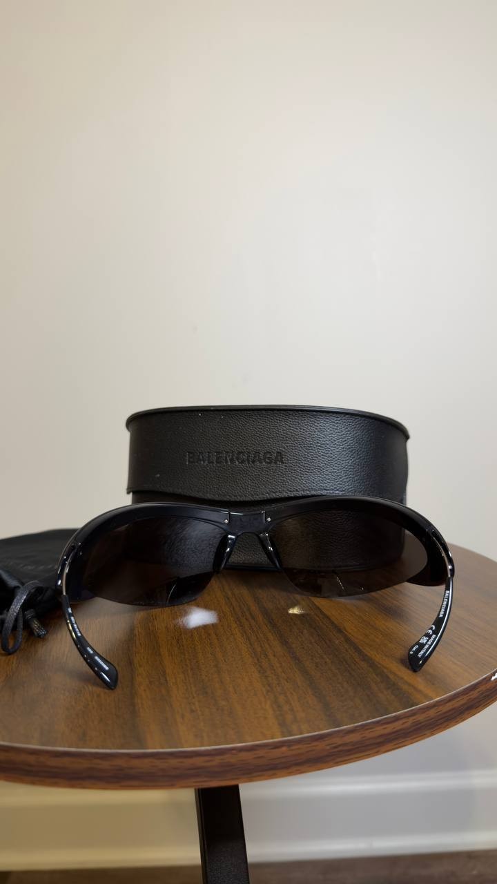 Balenciaga Shield Sunglasses Black/Silver/Grey OS NWOT $840.00