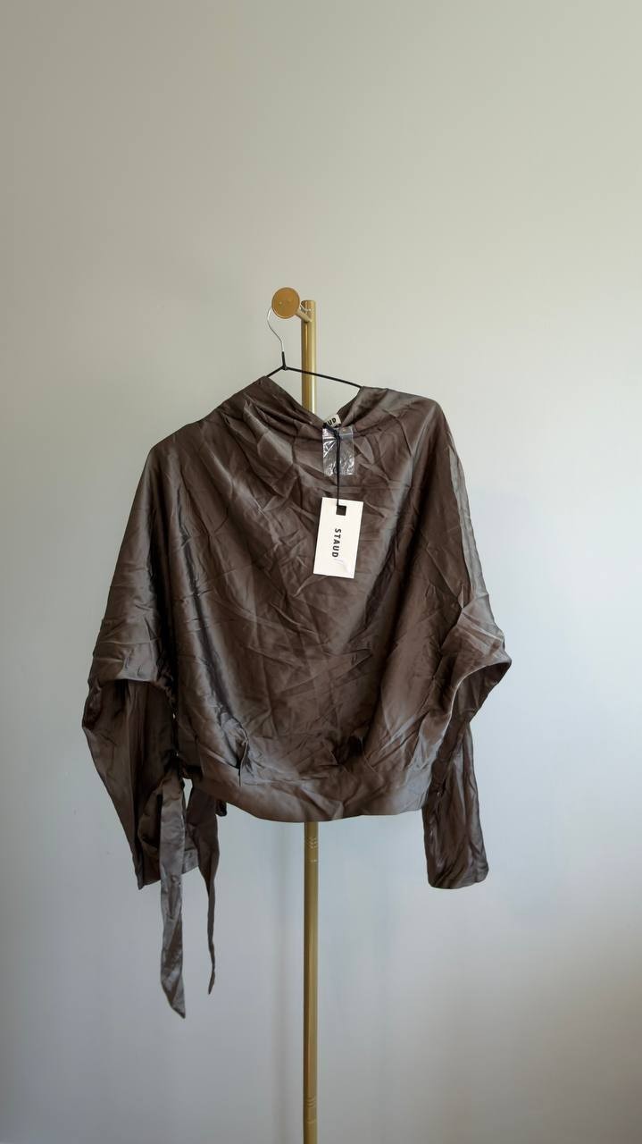 Staud Phoebe Silk Top Truffle 2 NWT $475