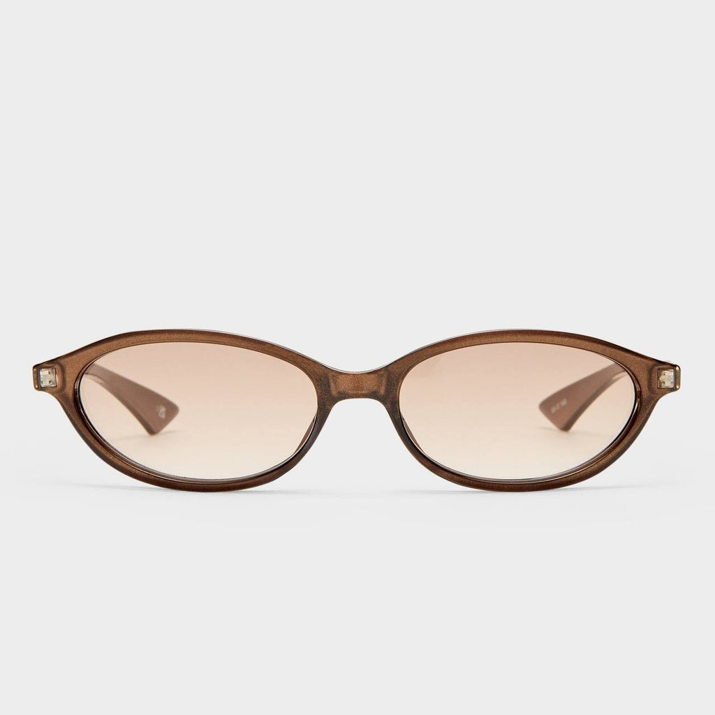 Le  Specs  Duskfall  Pearl  Chocolate  Oval  Sunglasses  NWT  $85