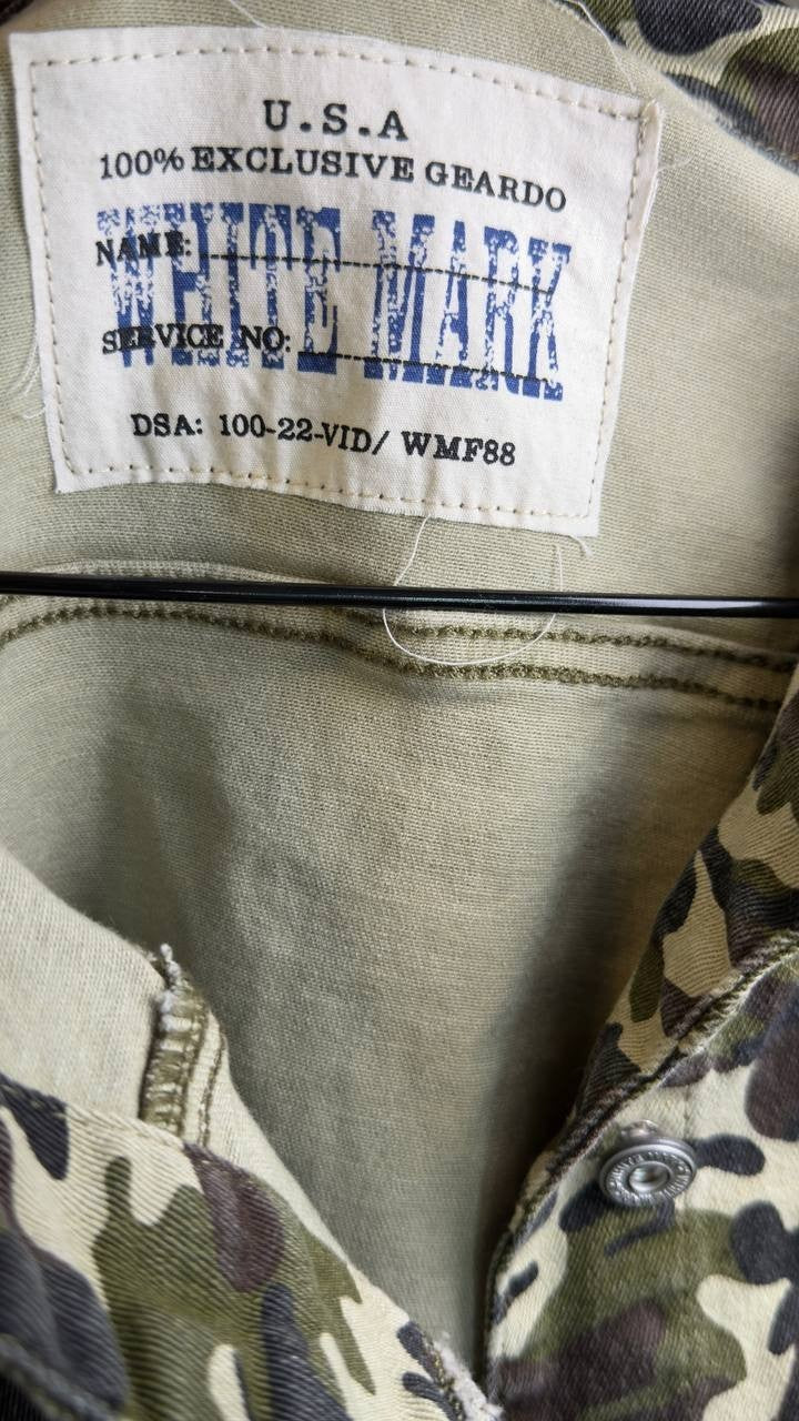 White Mark Women’s Camo Denim Jacket Green Army L NWT $68