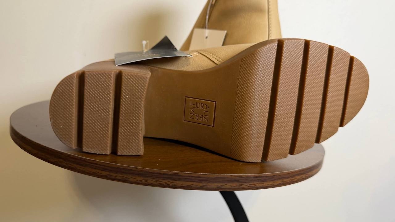 Naturalizer Madalynn Bootie 9W Sand Brown Waterproof Almond Toe Zip NIB msrp$185