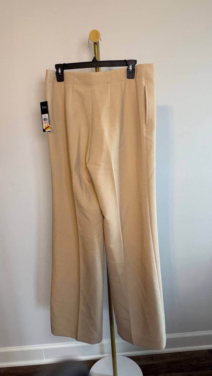 Karl Lagerfeld Paris Women’s Pleated‑Leg Pants Beige 10 NWT $119