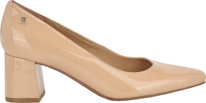 Tommy Hilfiger Opheili Block Heel Pumps Ivory 6.5M Synthetic MSRP $89 NWB