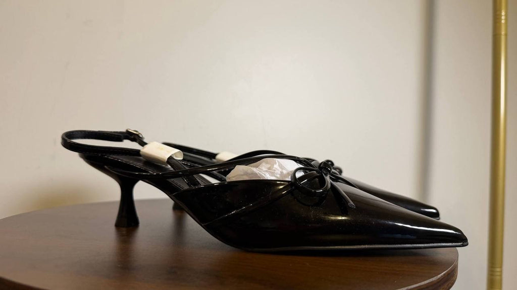 Madden Girl Black Patent Man‑Made Kitten Heel Pumps 9.5M NIB MSRP $55