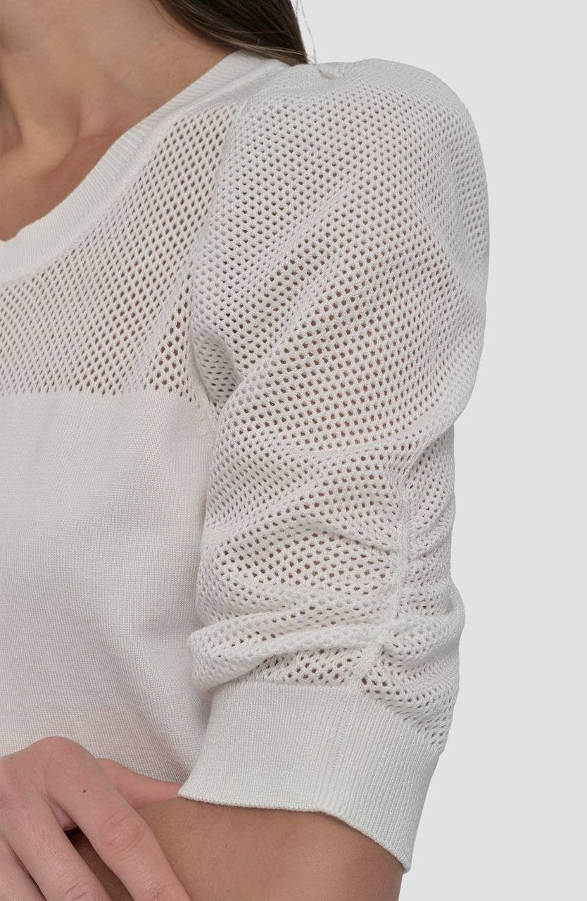 DKNY Puff Sleeve Sweater – White– Size XS – NWT