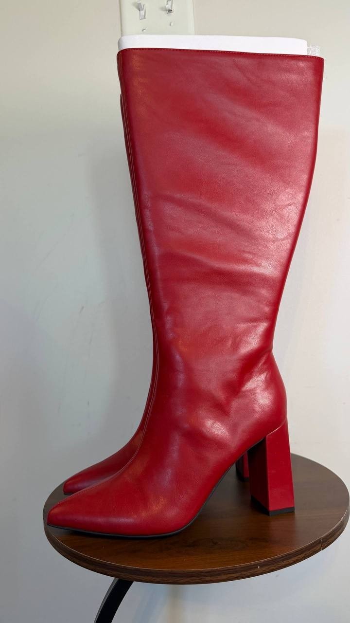 Wild Pair Islah Women’s Knee High Boots Red 9M WC Man‑Made $99.90 NWOB