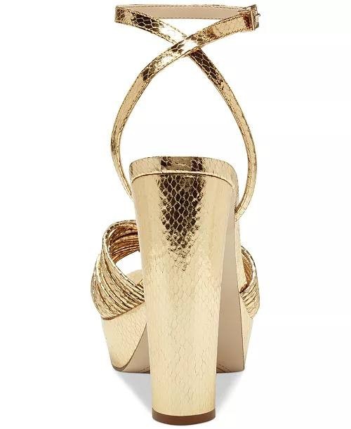 Jessica Simpson Platform Dress Sandals Gold Snake 6 M New $99.00