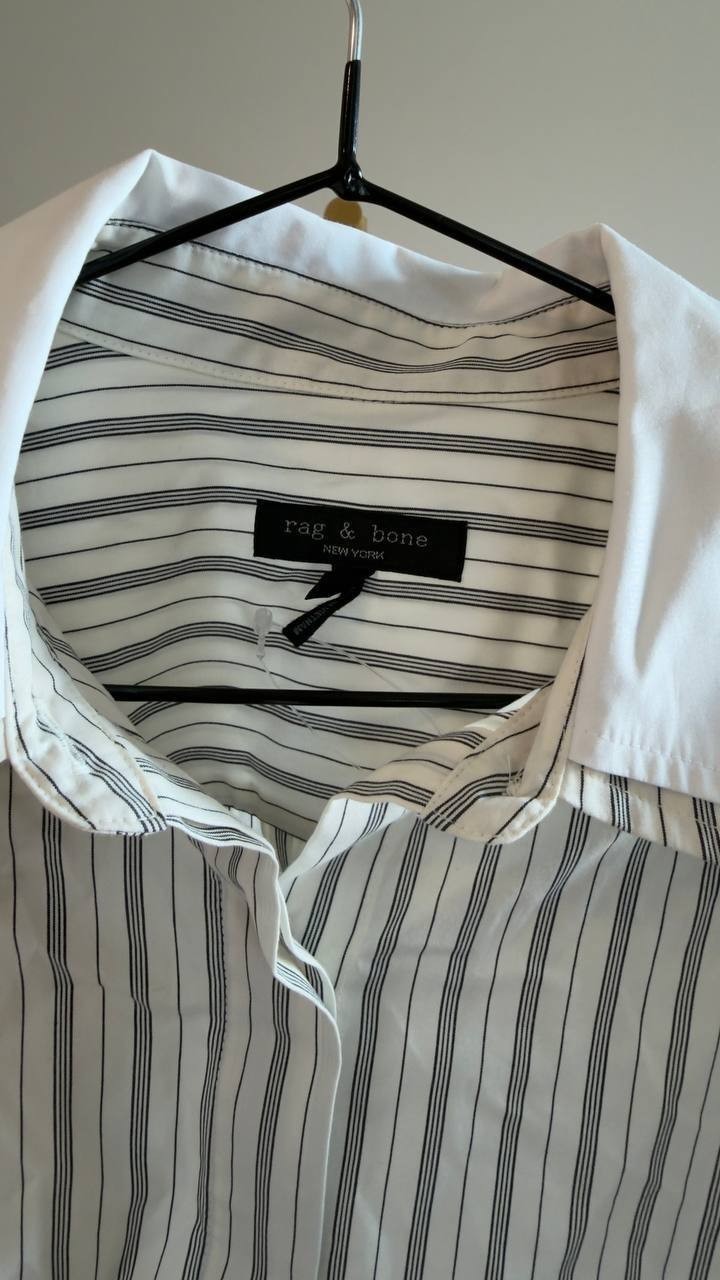 Rag & Bone Marin Stripe Layered Shirt Cream Stripe XS NWOT $278