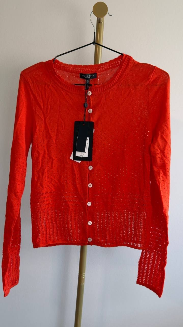 Rag & Bone Michelle Cardigan Bright Red XS NWT $328