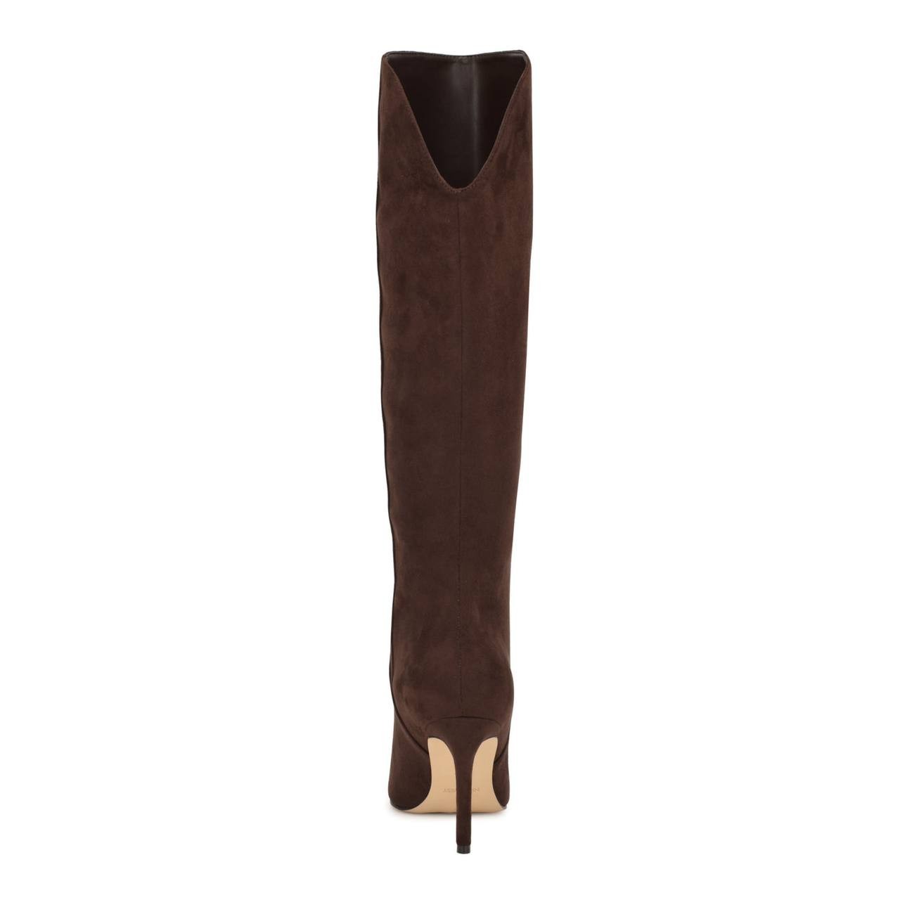 Nine West Razla Knee High Boots Dark Brown 6.5M Faux Suede Stiletto $189 NWB