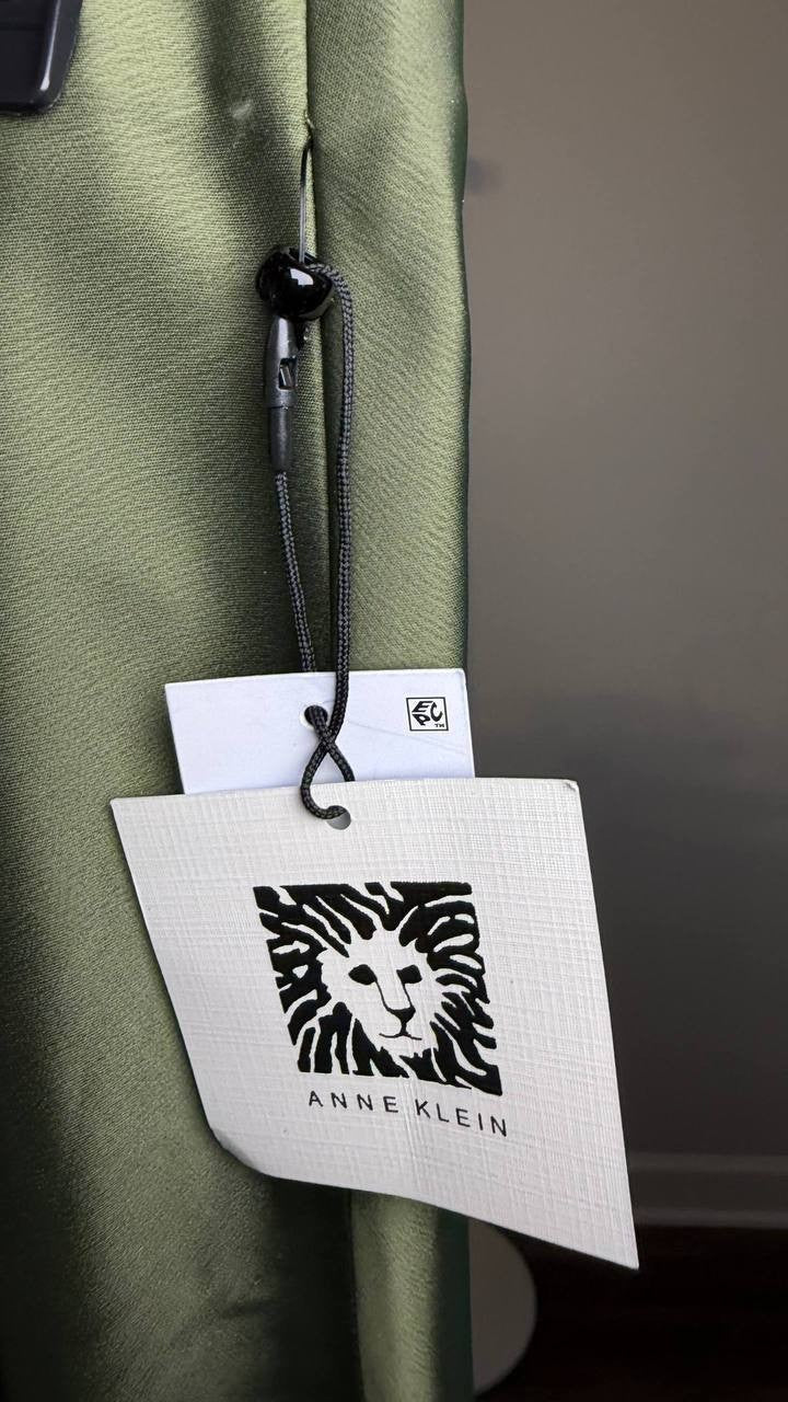 Anne Klein A‑Line Satin Skirt Green XL NWT $89