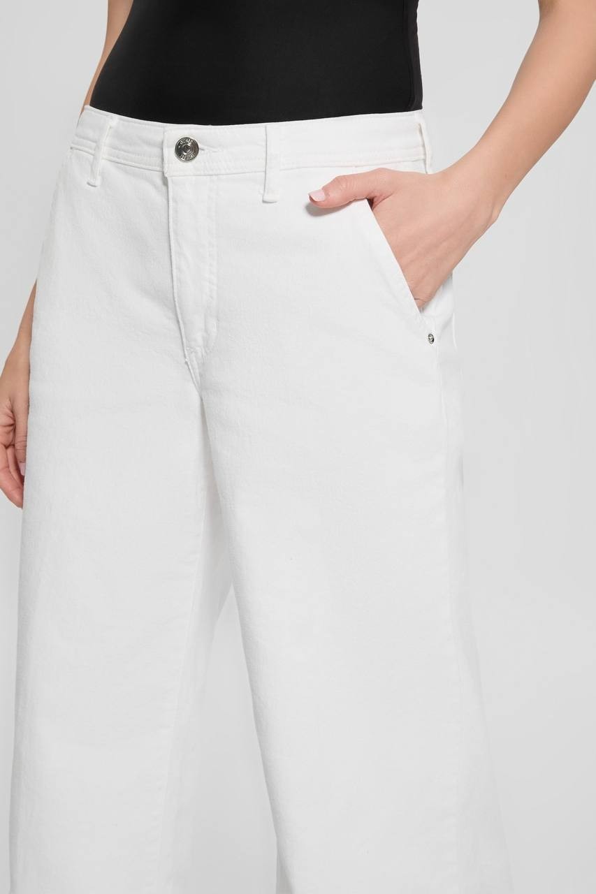 Guess Eco Zoya Cropped Wide Jeans White 25x27 NWT $128