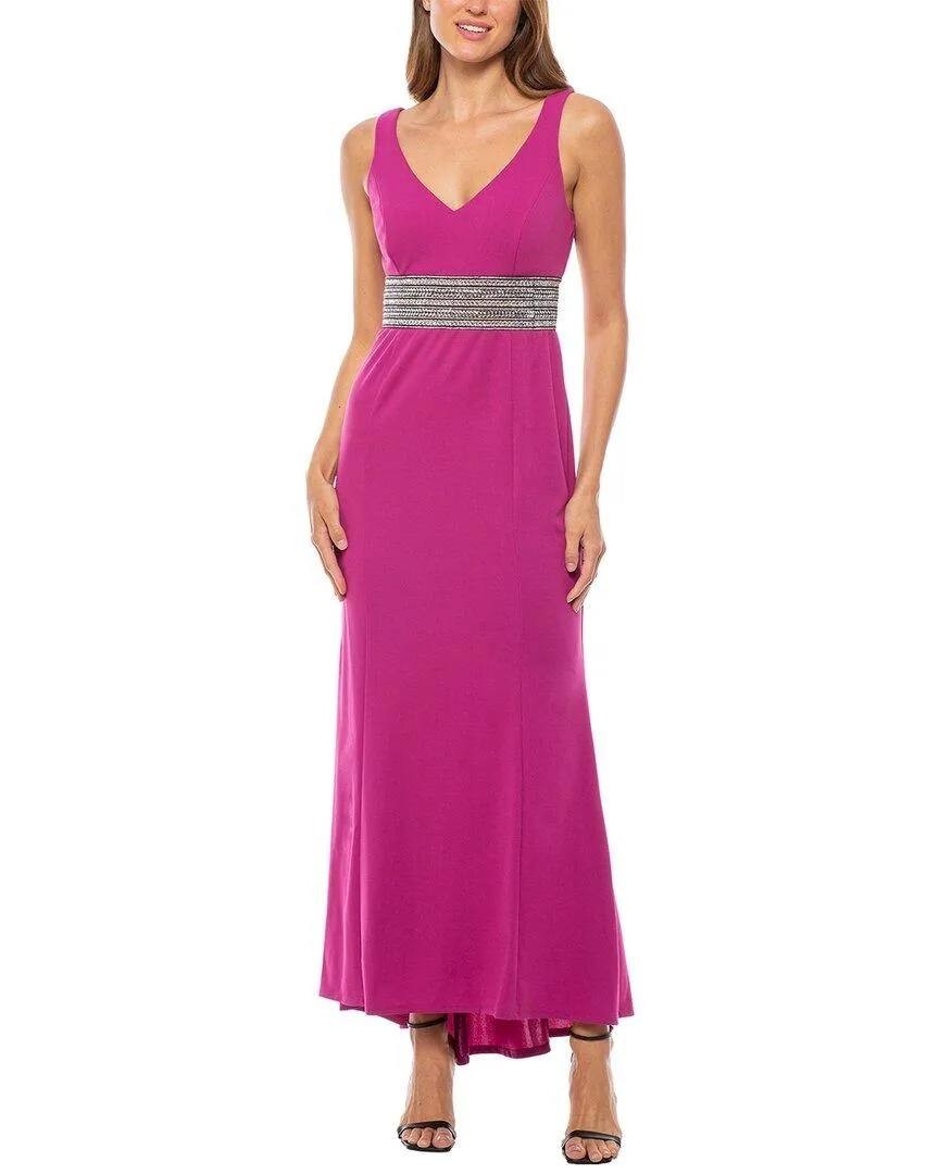 Marina Pink Long Dress Sparkle Belt – Size L – NWOT