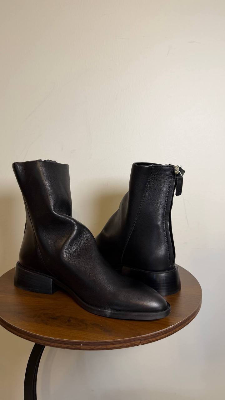 Steve Madden Nexie Black Leather Pointed Toe Ankle Boots Women’s 9 NWB $159.95