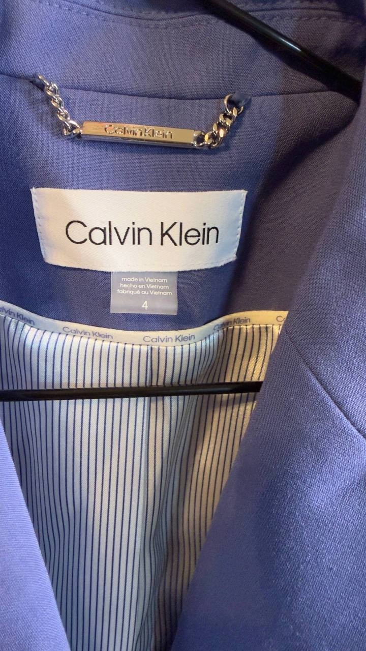 Calvin Klein One‑Button Notched‑Collar Blazer Blue 4 NWOT $159