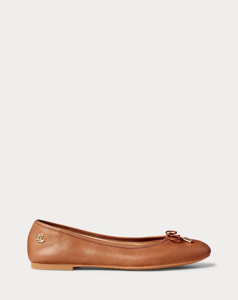 Lauren  Ralph  Lauren  Ballet  Flats  Deep  Saddle  Tan  8  B   $125