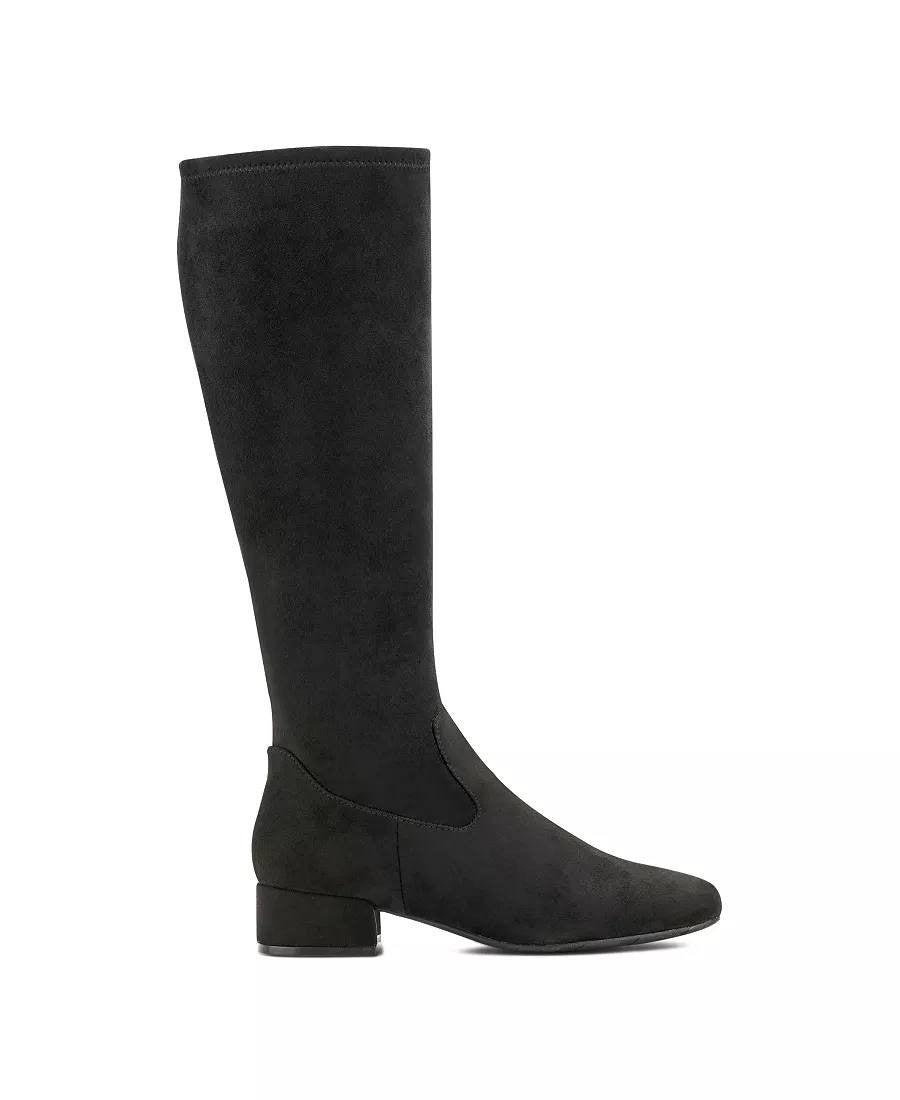 Easy Spirit Danilyn Boots 6M Black Textile Square Toe Block Heel NIB msrp$159