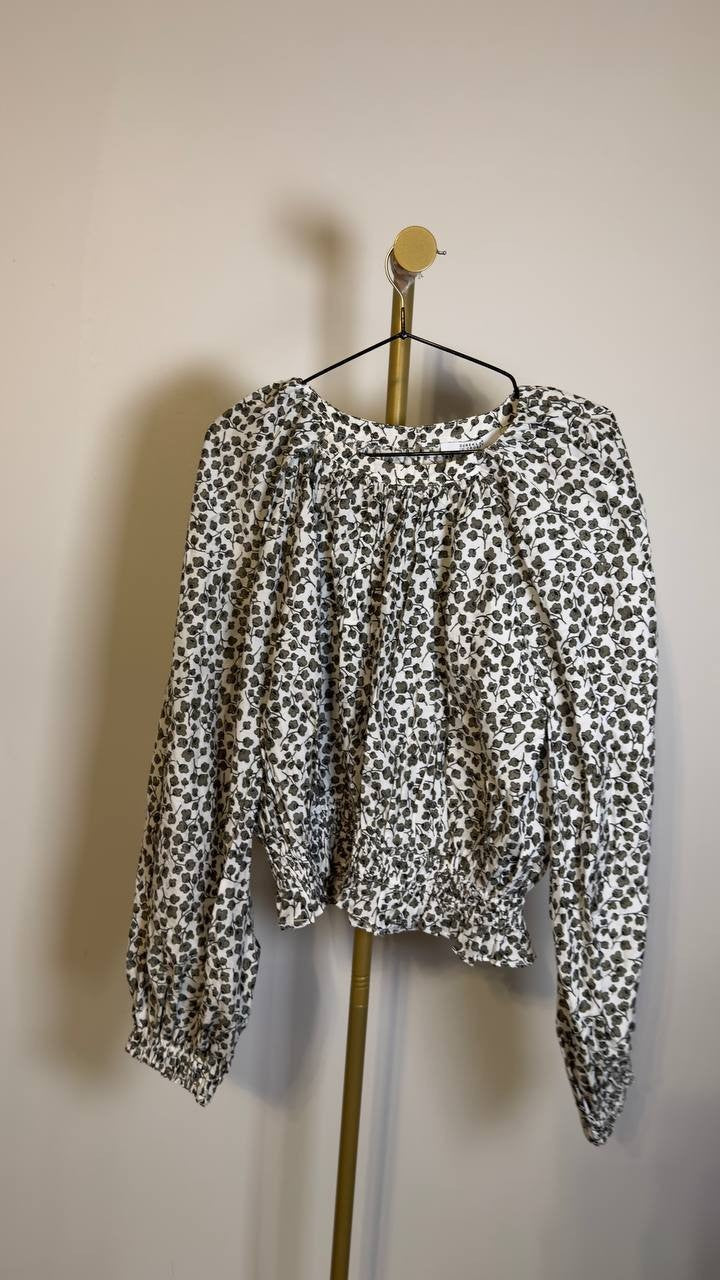 Derek Lam 10 Crosby Women’s Charlee Top Marshmallow/Mermaid M NWT $395