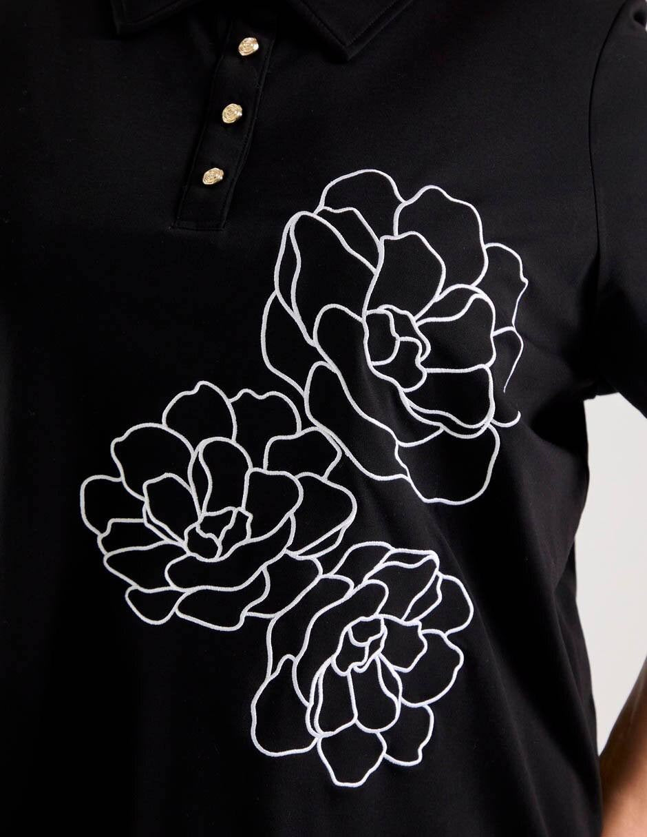 Karl Lagerfeld Paris Short Sleeve Blouse Black 1X NWT $99