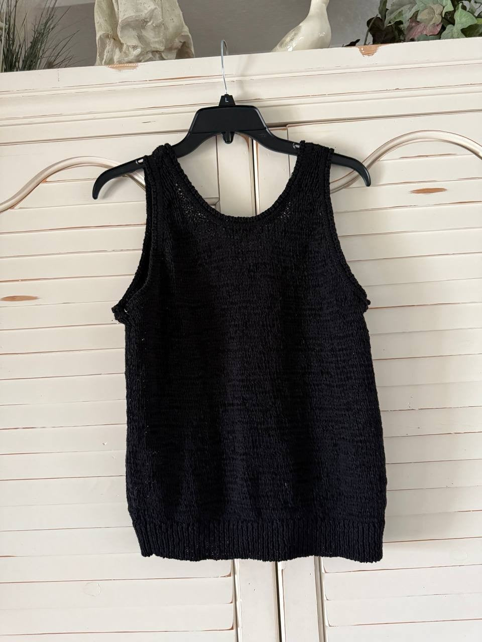 1.STATE Roll-Neck Tank Top Women's Black M NWT Cotton Blend Relaxed Fit