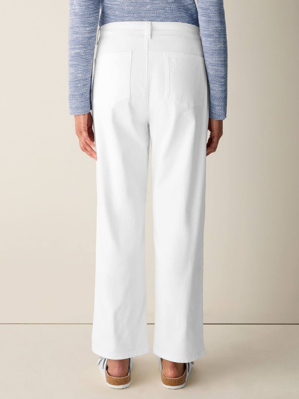 Eileen Fisher Garment-Dyed Organic Cotton Straight Jeans White M NWT $188