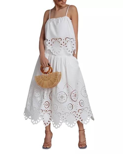 Avec Les Filles Eyelet Embroidered Bandeau Top White S NWT $108