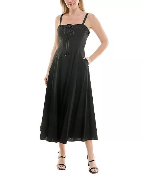 Taylor Dress 12 Black Sleeveless Fit & Flare Tie-Front NWT MSRP $138 Elegant