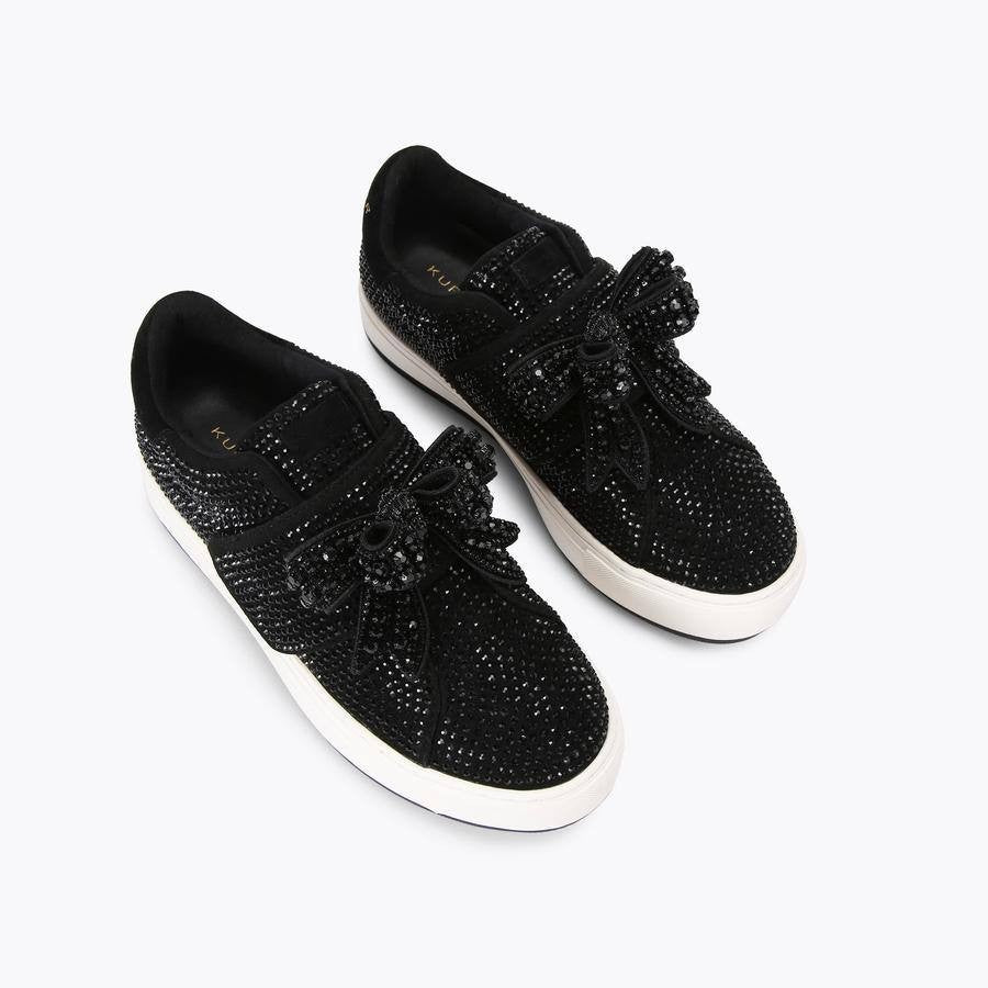 Kurt Geiger Black Fabric Sneakers 9 New in Box $72