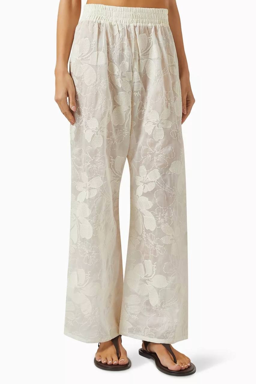 Waimari Jazmin Pants Cream Embroidered High Waist M NWT $295