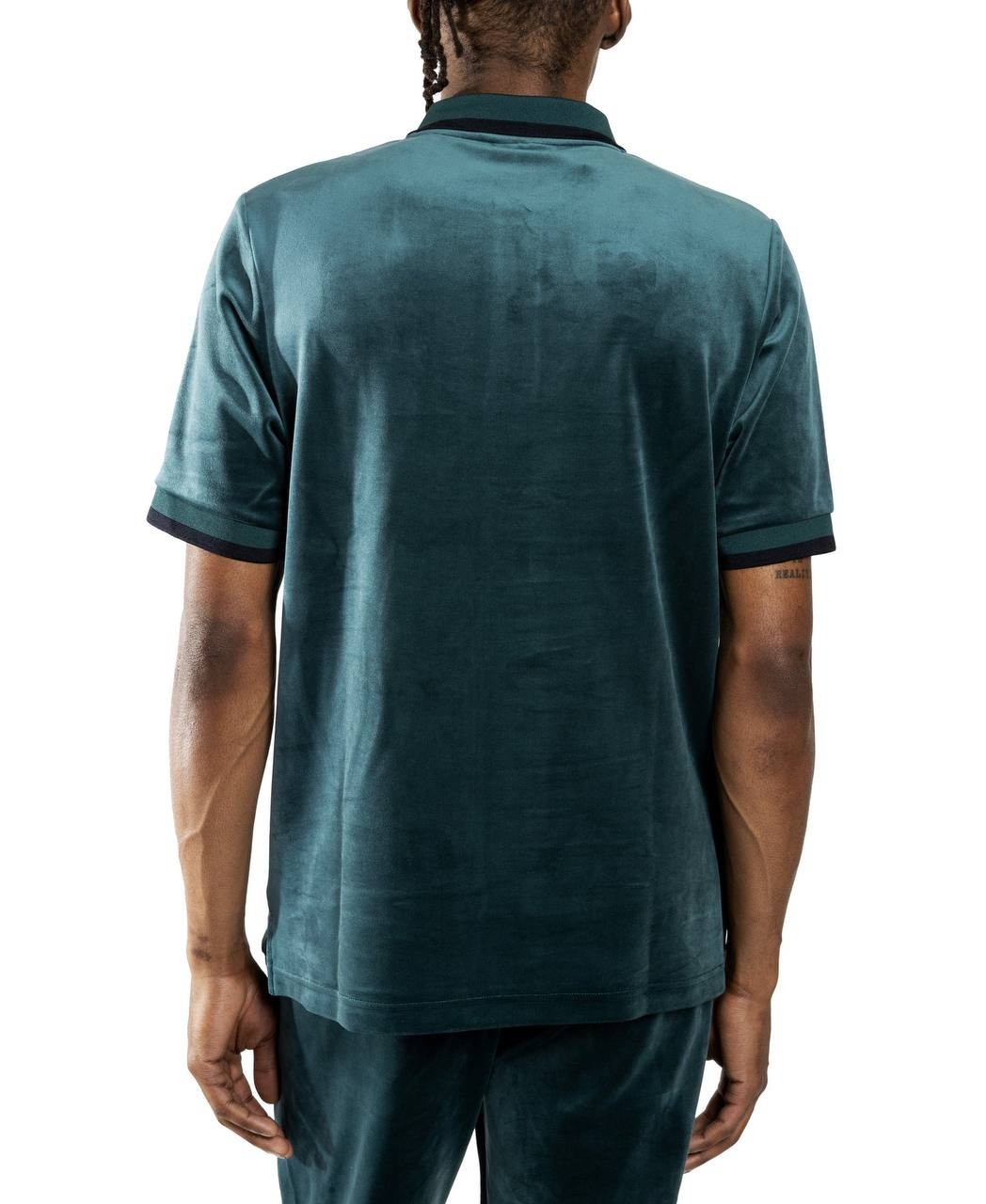 AGTAWH Men’s Classic Velour Polo Shirt Black L $98 NWT