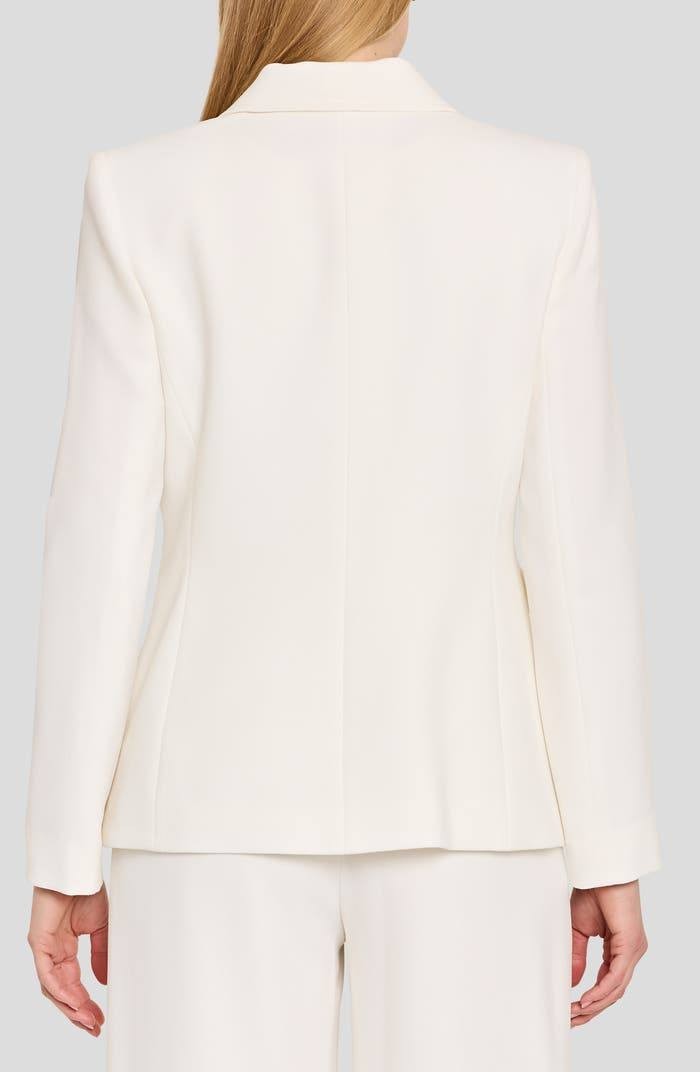 Tahari ASL Women’s Petite One‑Button Blazer White 8 $159 NWT