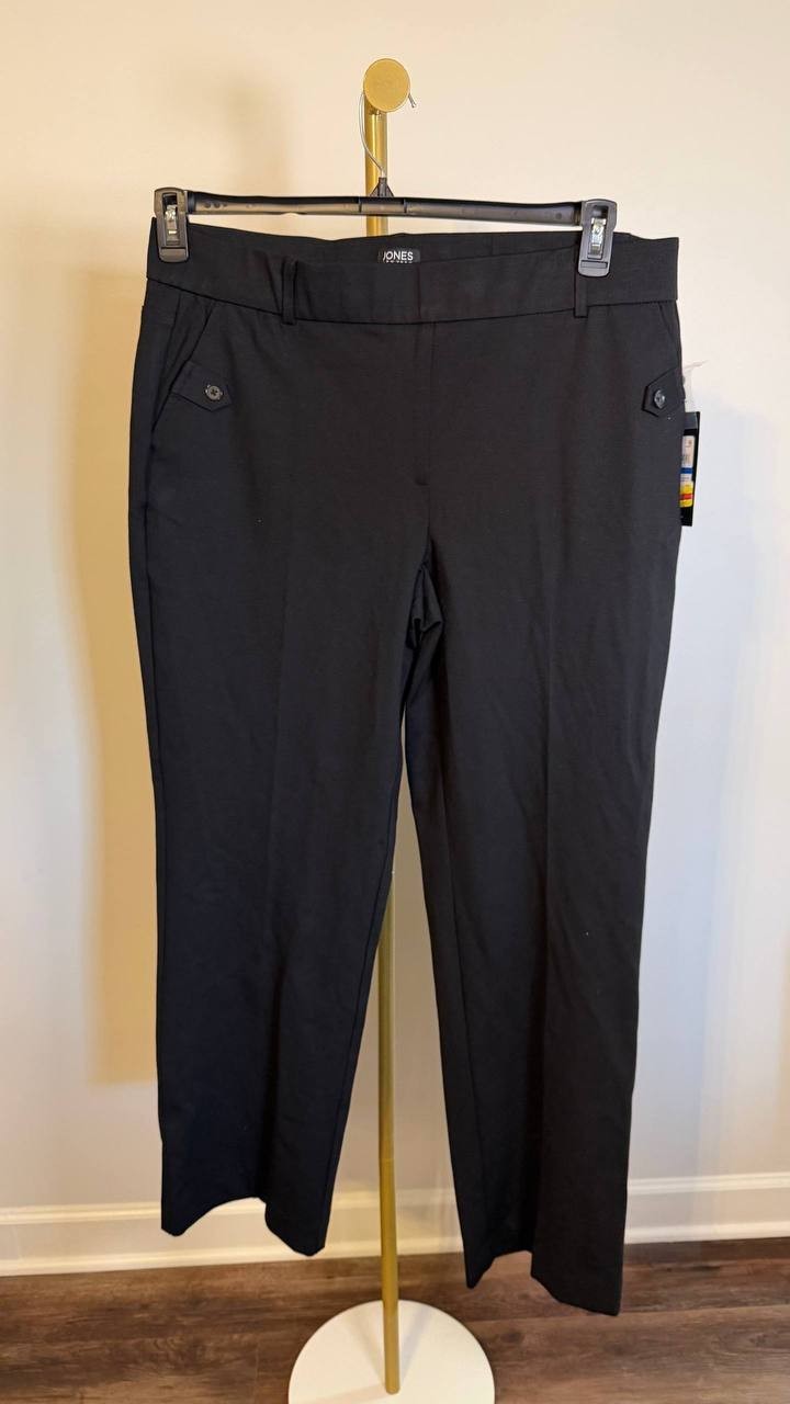 Jones New York Women’s Pull‑On Straight‑Leg Pants Black XL $79.50 NWT