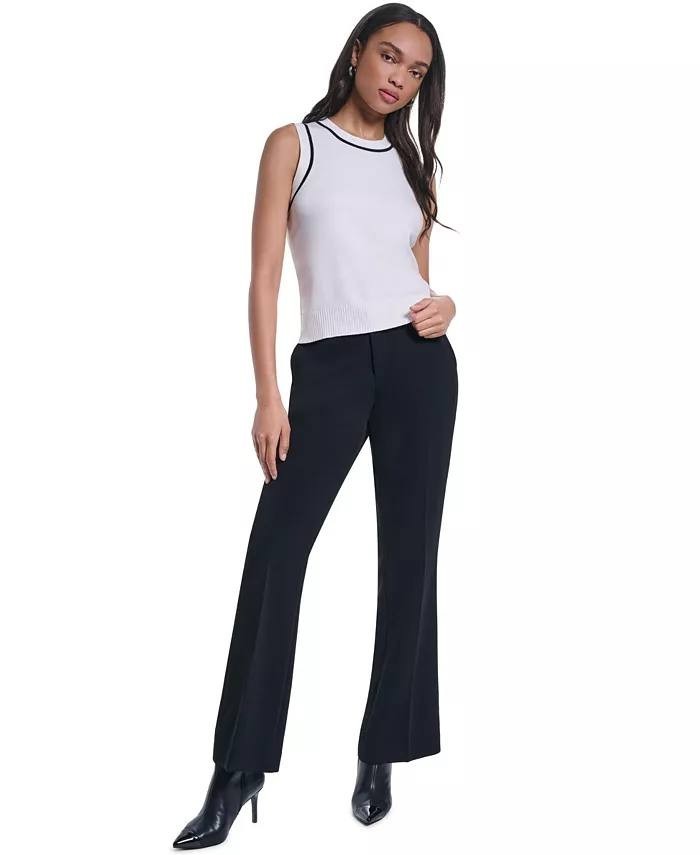 Karl Lagerfeld Paris Contrast Trim Sleeveless Sweater White XL NWT $69
