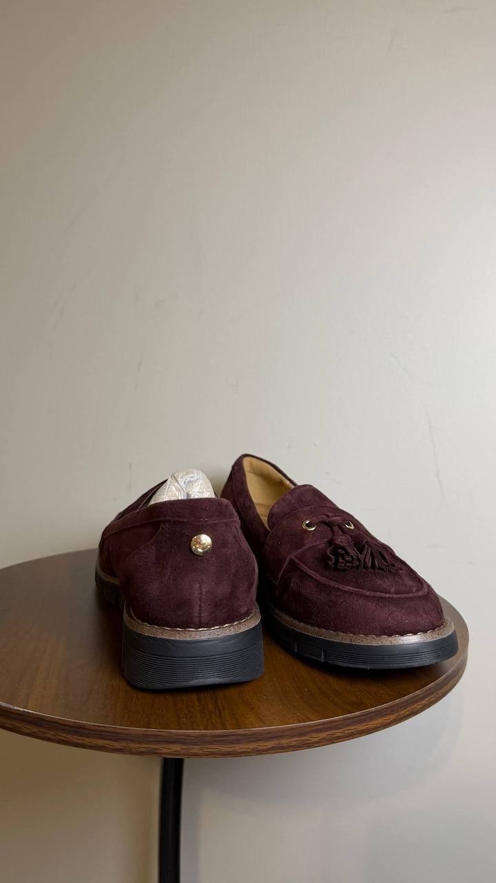 Easy Spirit Vienne eFlex Tassel Slip‑On Loafers Dark Red Suede 8M NWB MSRP $109