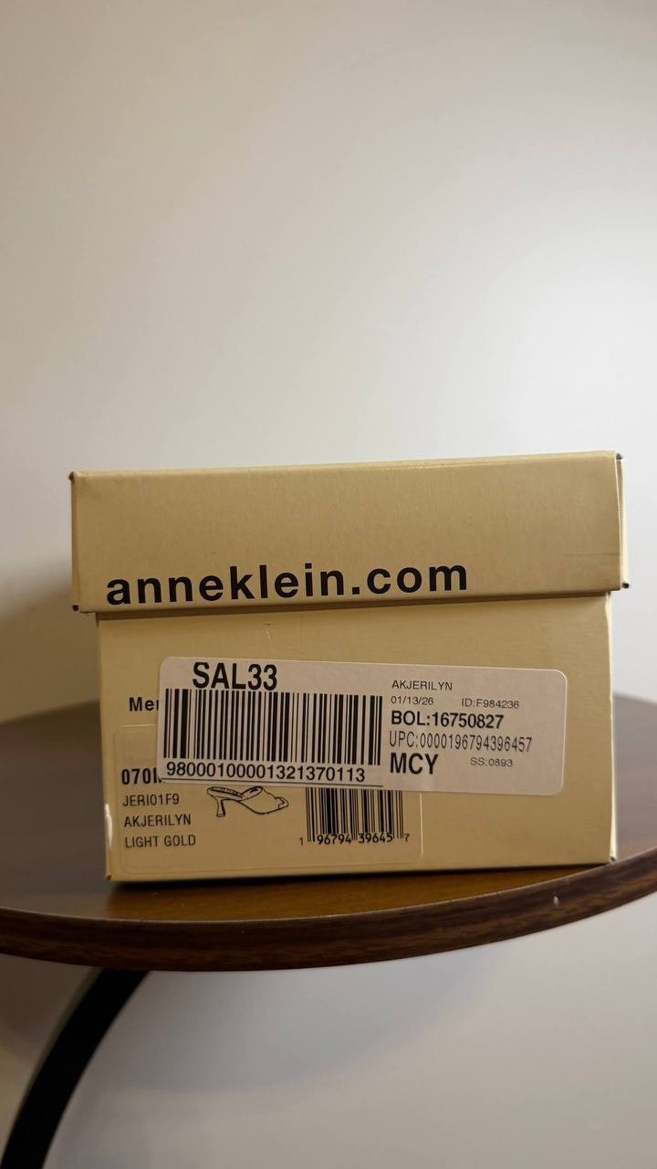 Anne Klein Jerilyn Sandals 7M Light Gold Slide Kitten Heel NIB msrp$89