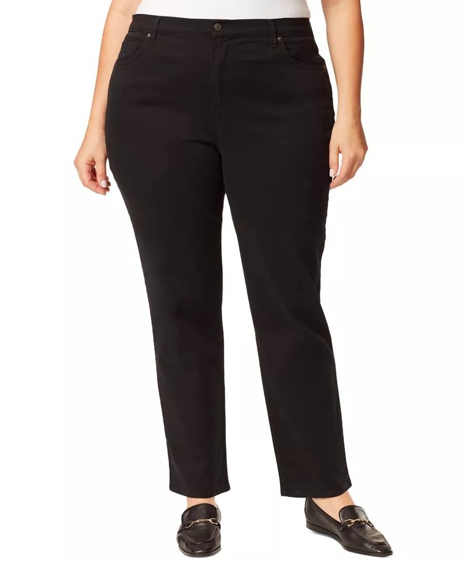 Gloria Vanderbilt Amanda Straight Jeans Black Size 24W NWT Classic Fit msrp$56