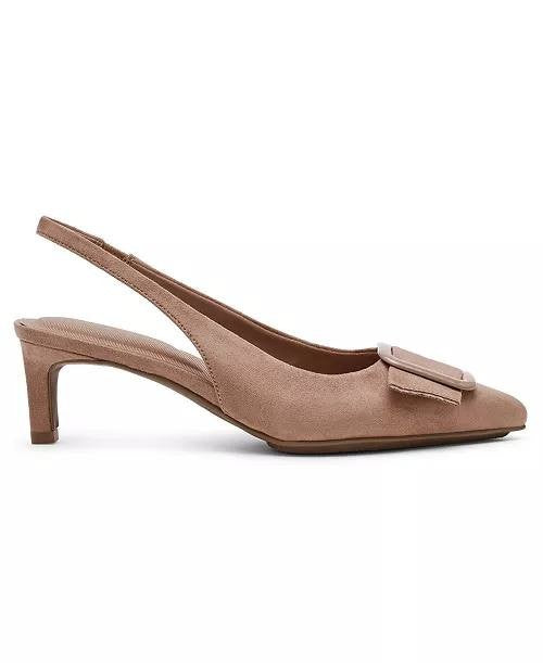 Anne Klein Women’s Ilanna Slingback Pumps Taupe 7.5M Man‑Made MSRP $89 NWB