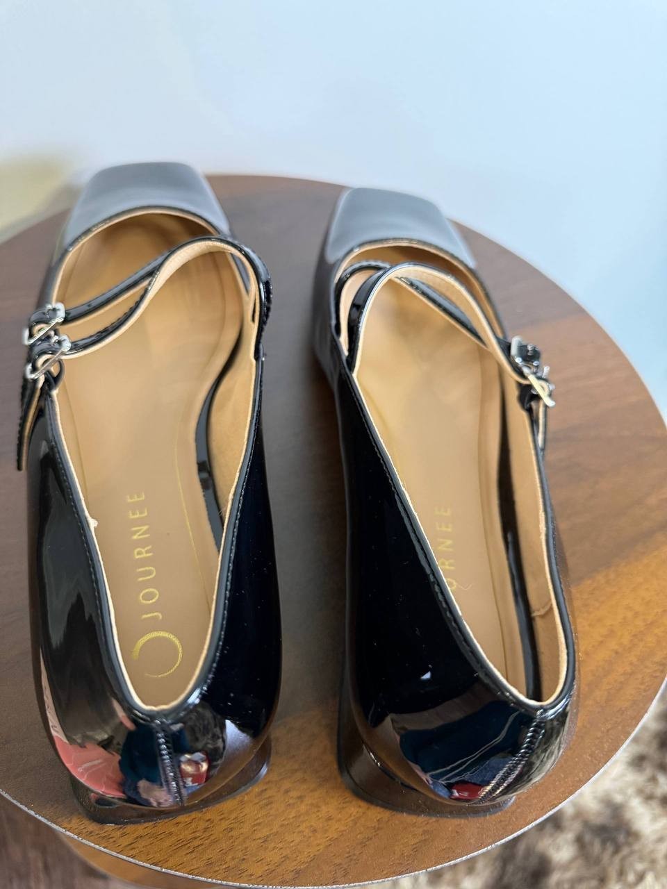 Journee Collection “Gredah” Double‑Buckle Flats – Size 11M – Black – NIB-$69
