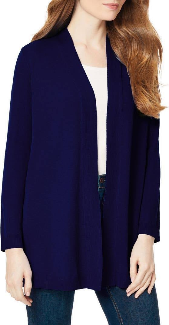 Jones New York Open‑Front Cardigan – Blue – Size L – NWT – $89.50